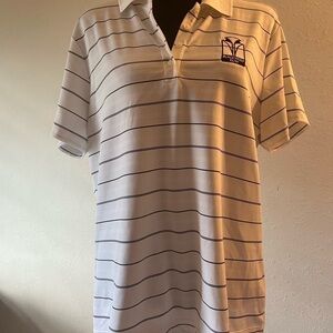Men’s size extra-large Nike golf black and white striped golf shirt T21